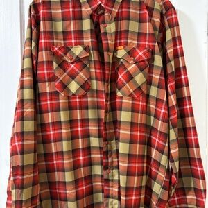 DIXXON OORAH Red and Tan Flannel Shirt